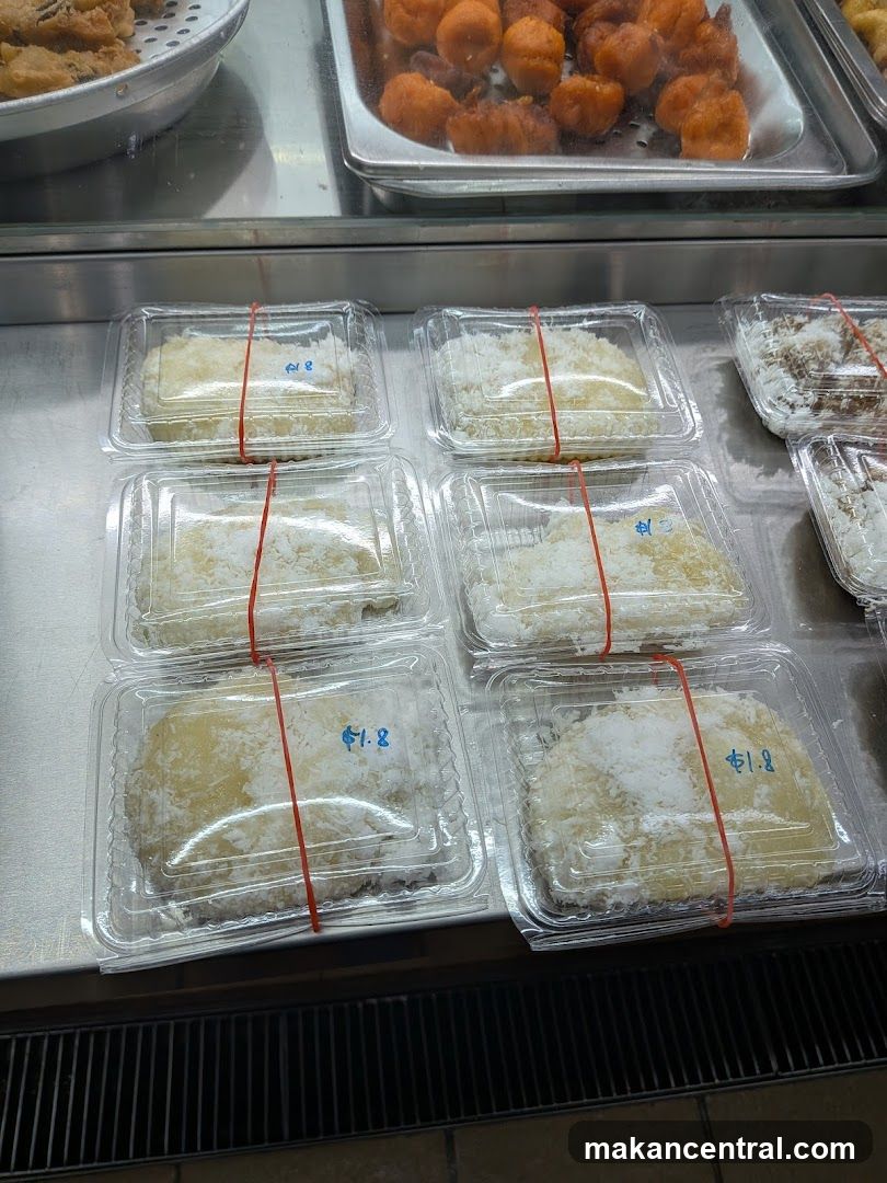 Desserts in display case