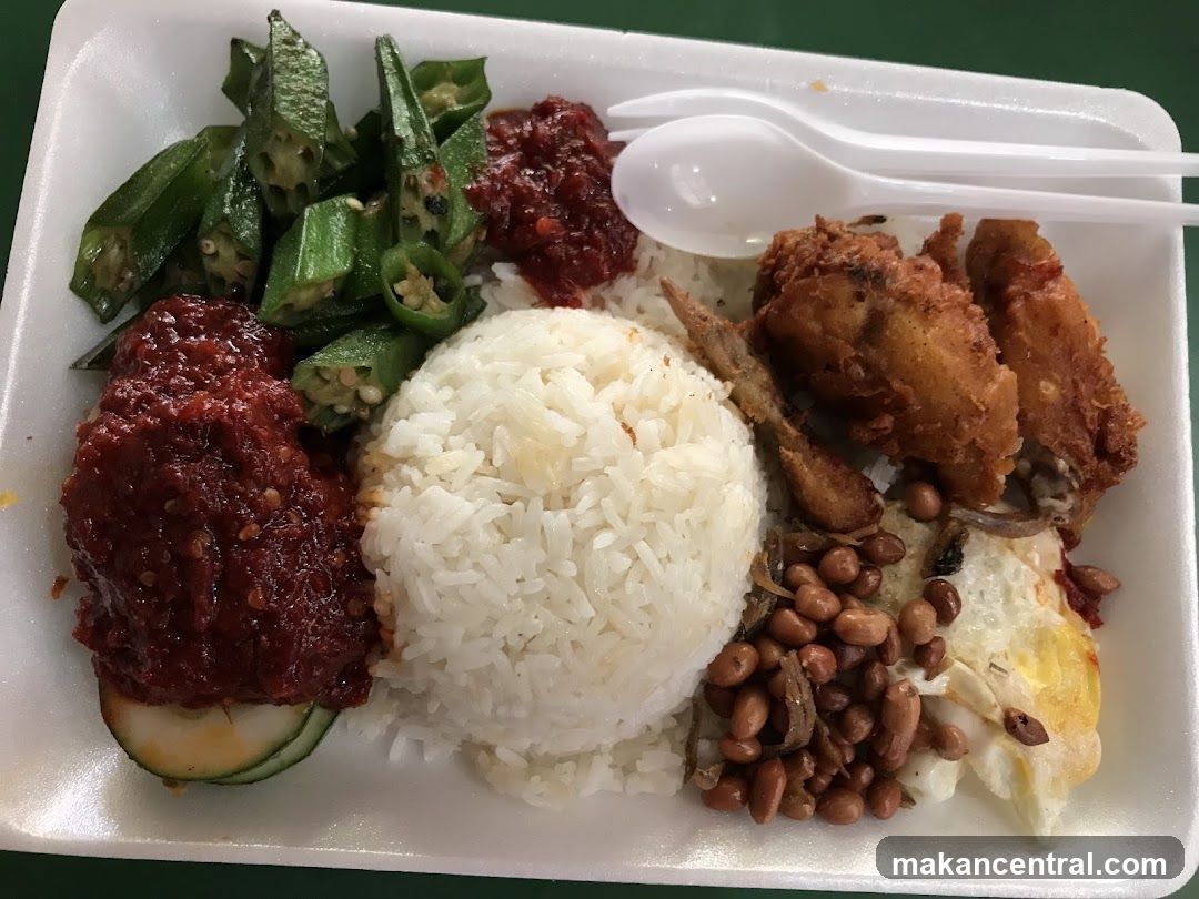 Nasi Lemak with Fried Chicken