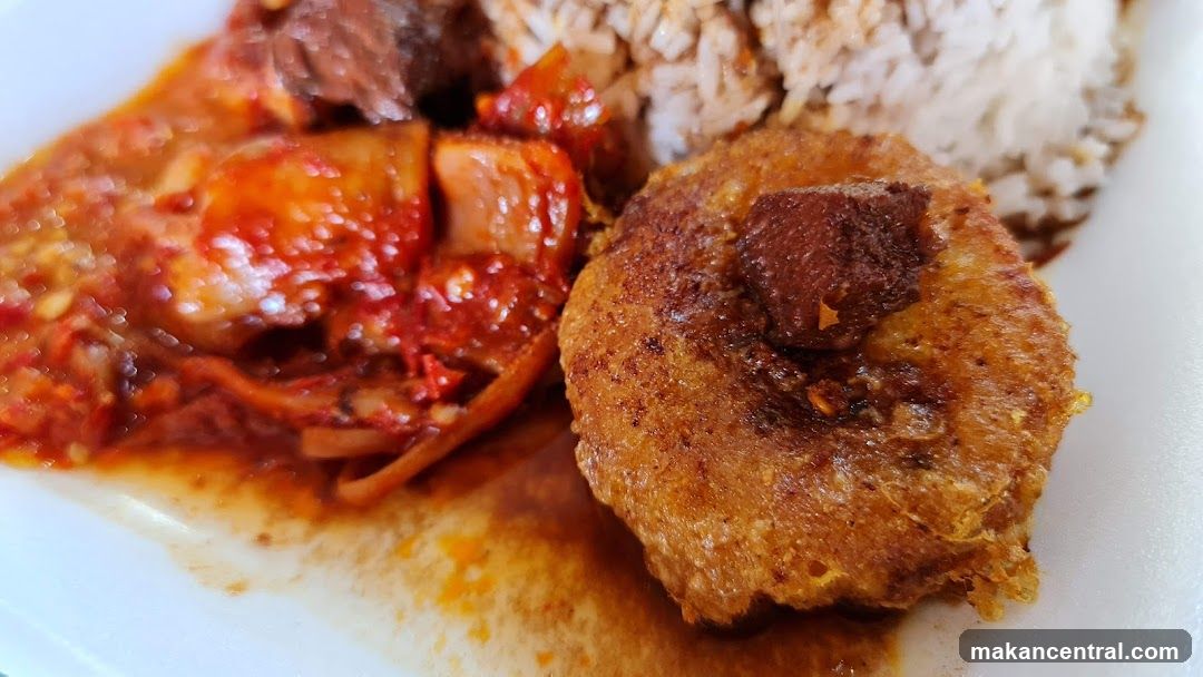 Fried Patty with Stewed Meat and Rice