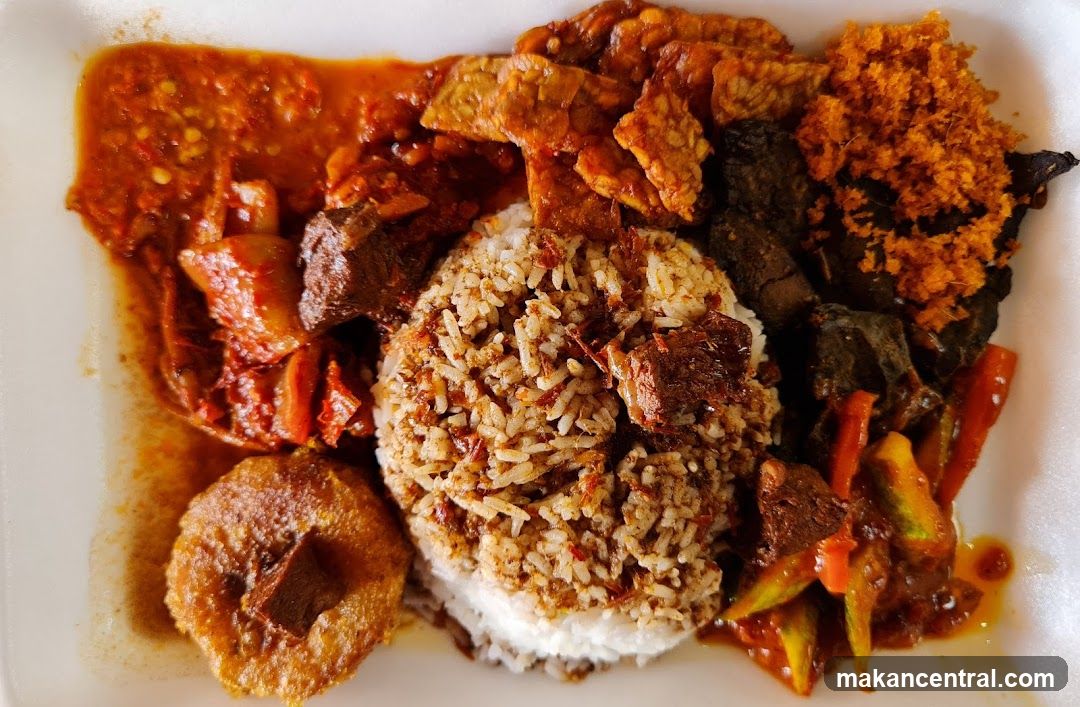 Plate of Indonesian Food