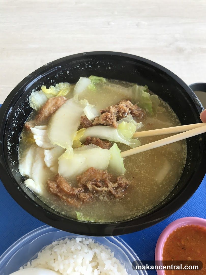 Napa Cabbage and Meat Soup with Rice
