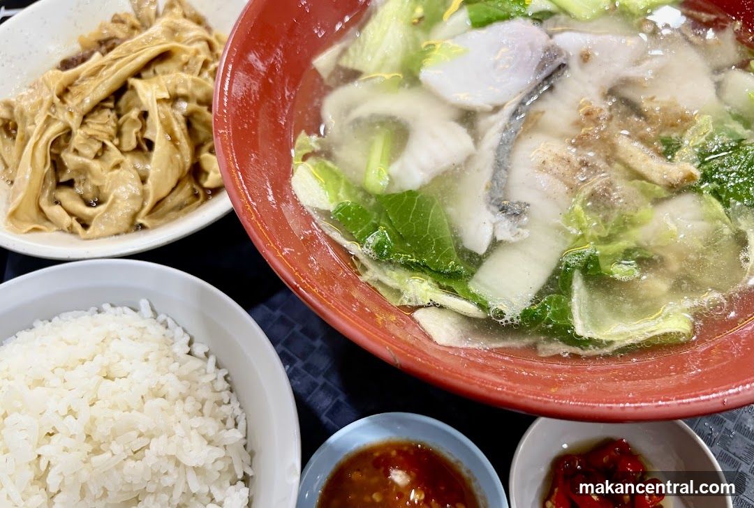 Fish Soup with Rice and Side Dish
