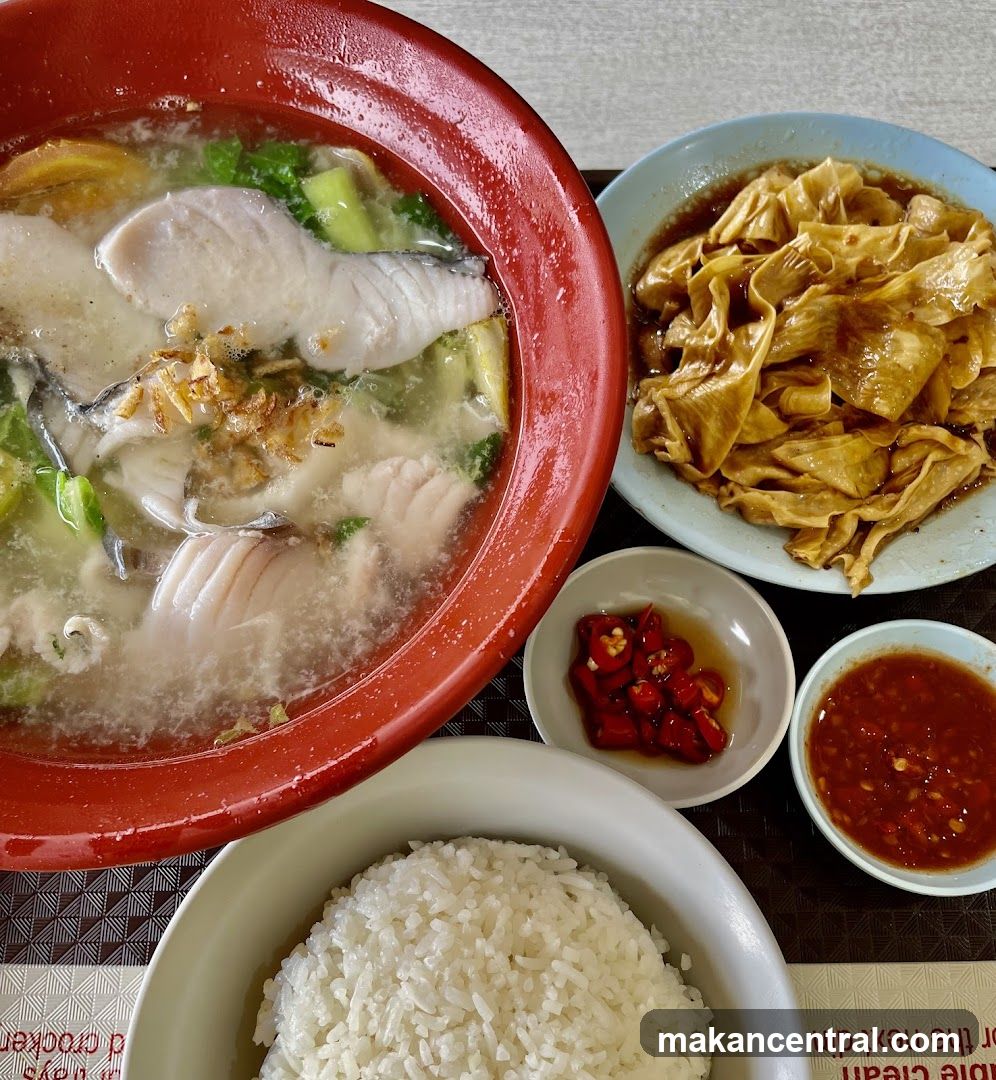 Fish Soup with Rice and Side Dishes