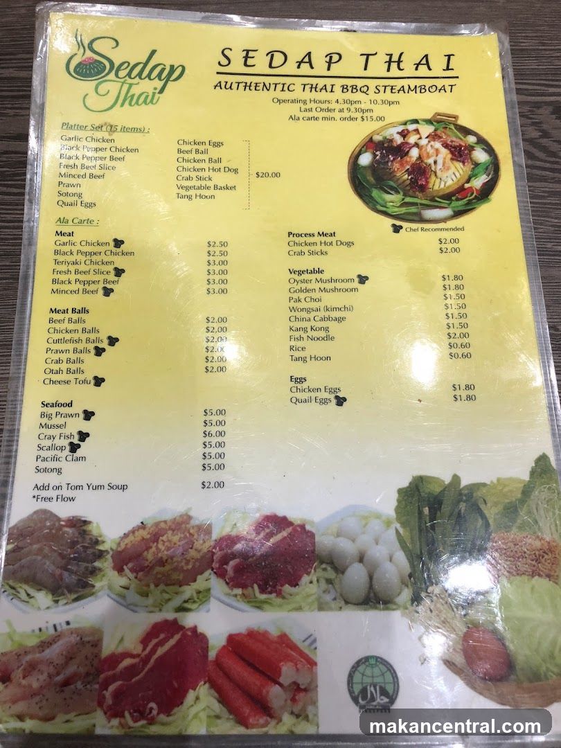 SEDAP THAI AUTHENTIC THAI BBQ STEAMBOAT