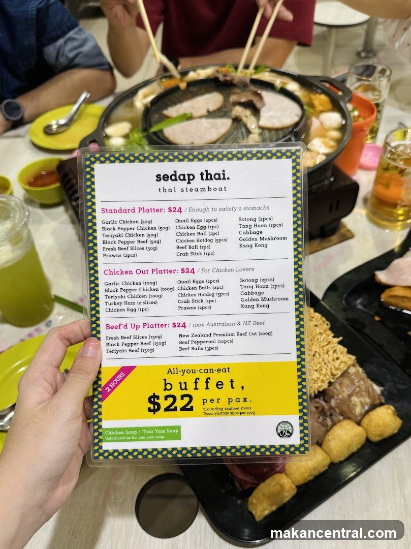 Sedap Thai Thai Steamboat Menu