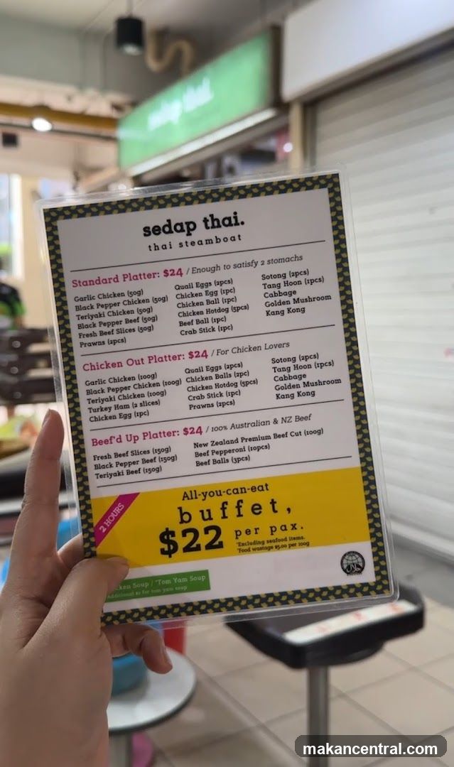 Sedap Thai Thai Steamboat Menu