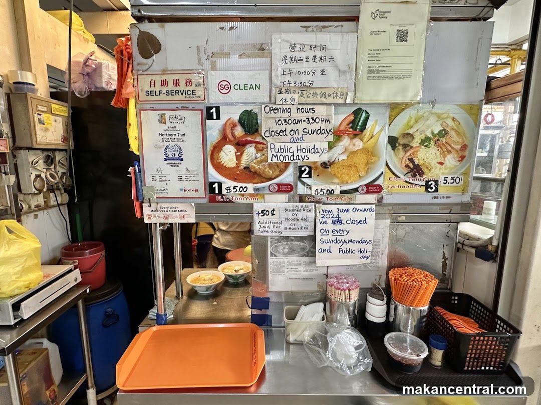 Food stall menu and signage