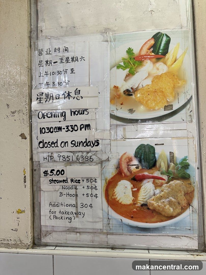 Menu and Opening Hours