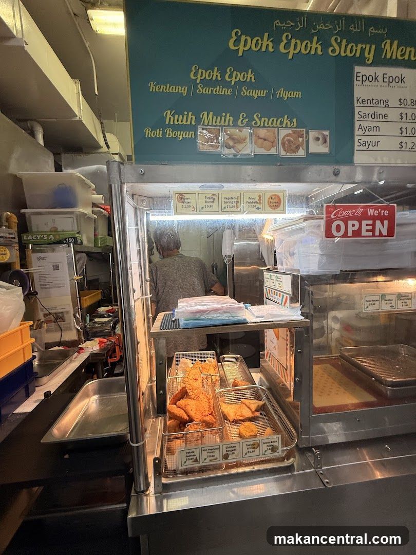 Food stall with fried snacks