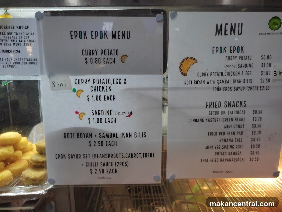 Epok Epok Menu