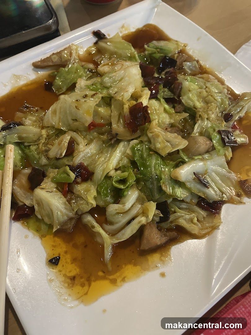 Stir-fried Cabbage with Dried Chili