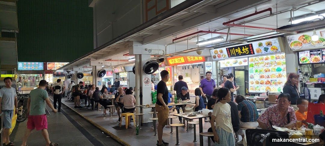 Outdoor Food Stalls at Night