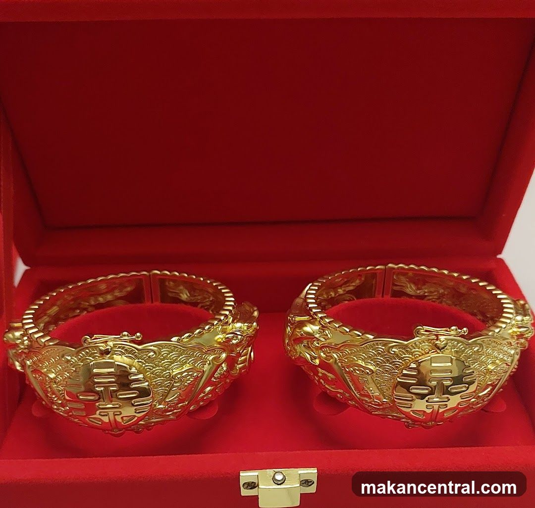 Gold Bracelets in Red Box