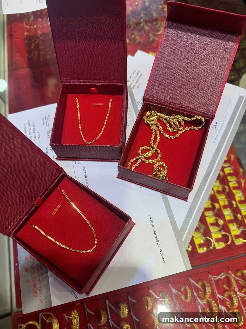 Gold Necklaces in Boxes