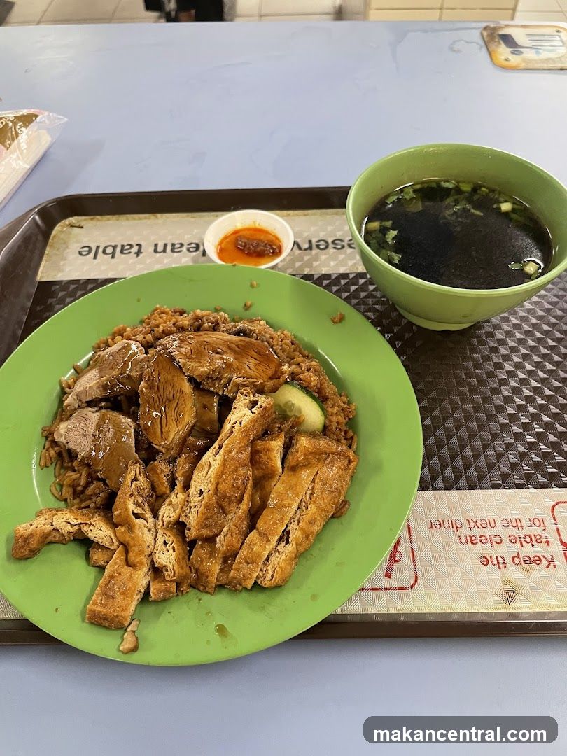 Braised Duck Rice with Tofu and Soup