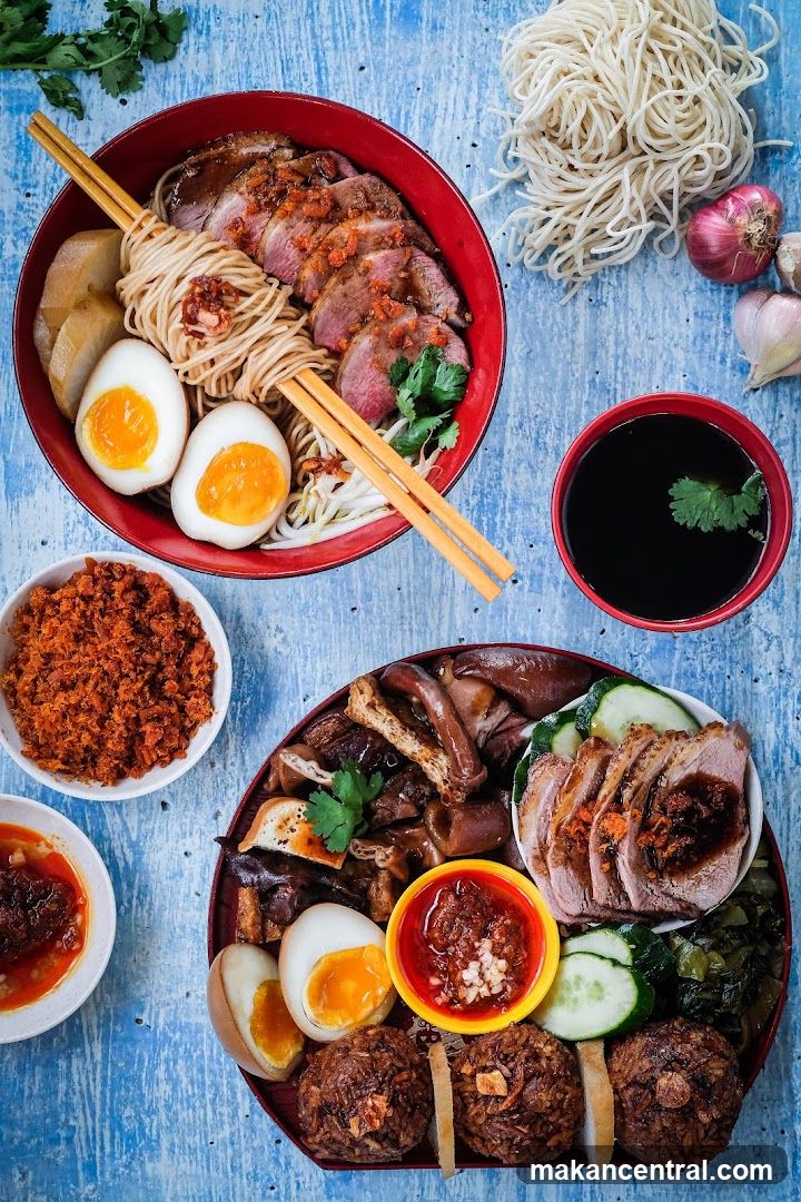 Asian Noodle and Meat Platter