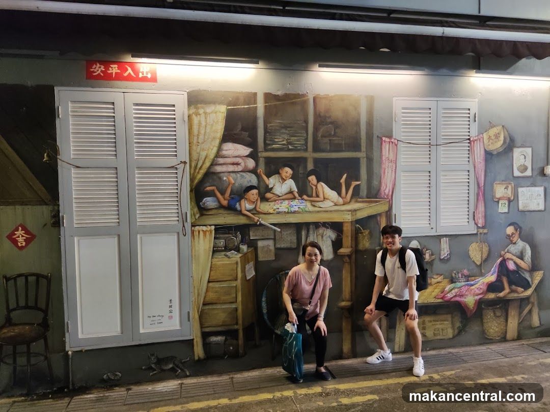 Street Art Mural with People Posing