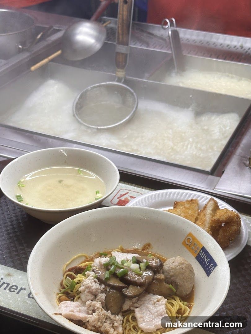 Noodle Dish with Fried Sides