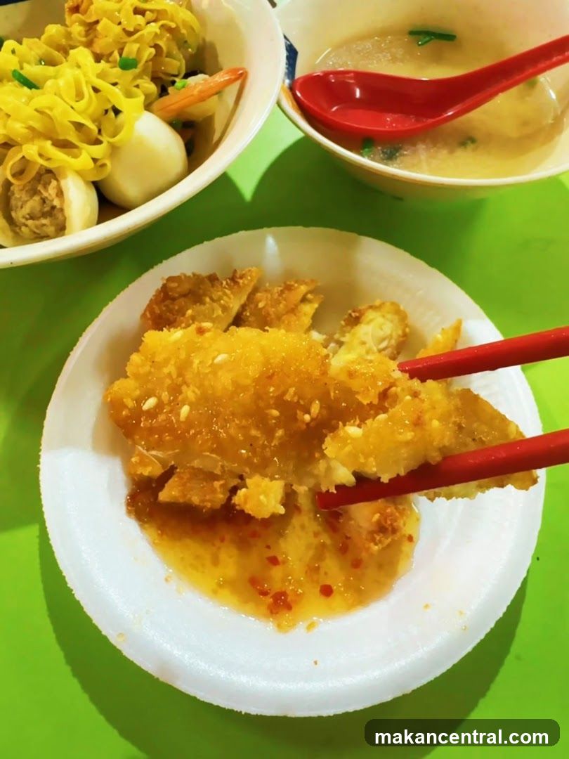 Fried Chicken with Sauce and Noodles