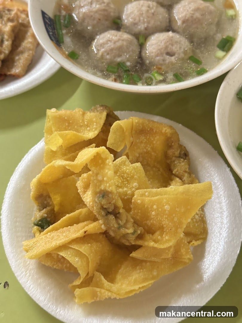 Fried Wontons and Meatball Soup