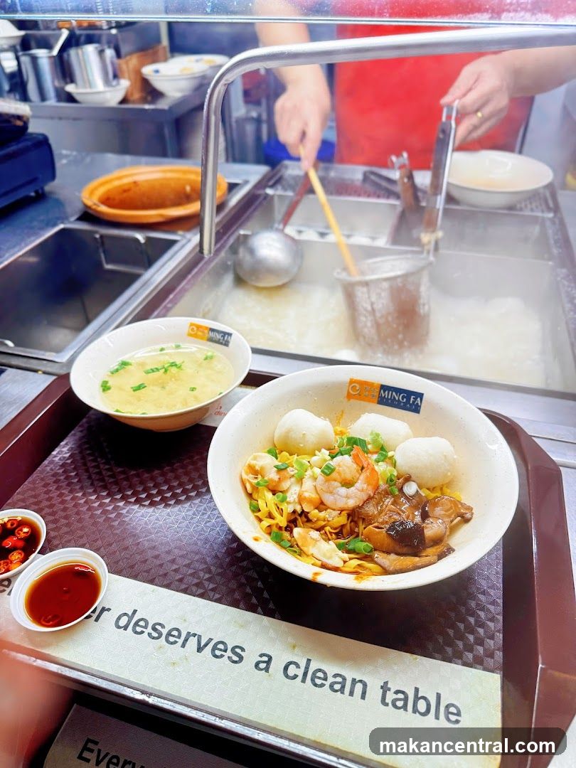 Noodle Dish with Shrimp and Fish Balls