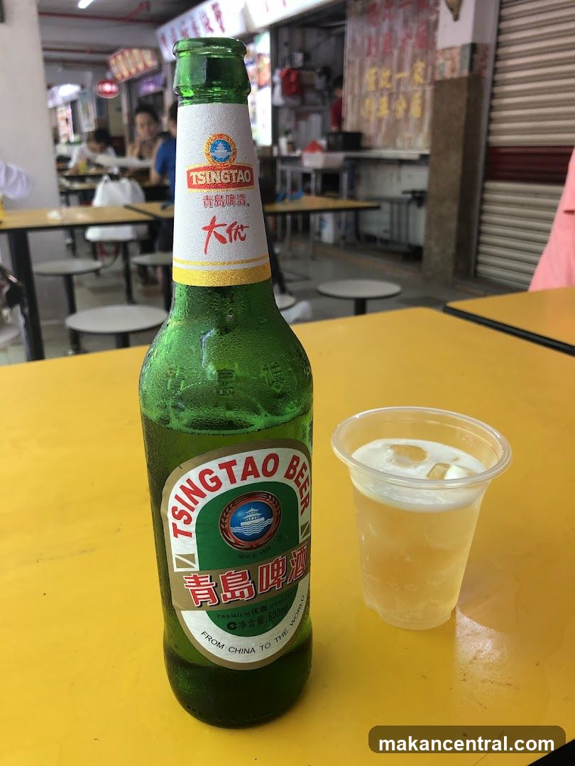 Tsingtao Beer Bottle and Glass