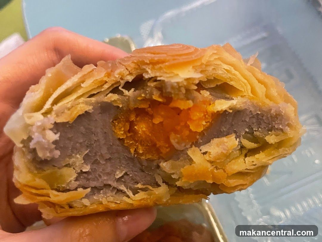 Mooncake with Taro Filling and Salted Egg Yolk