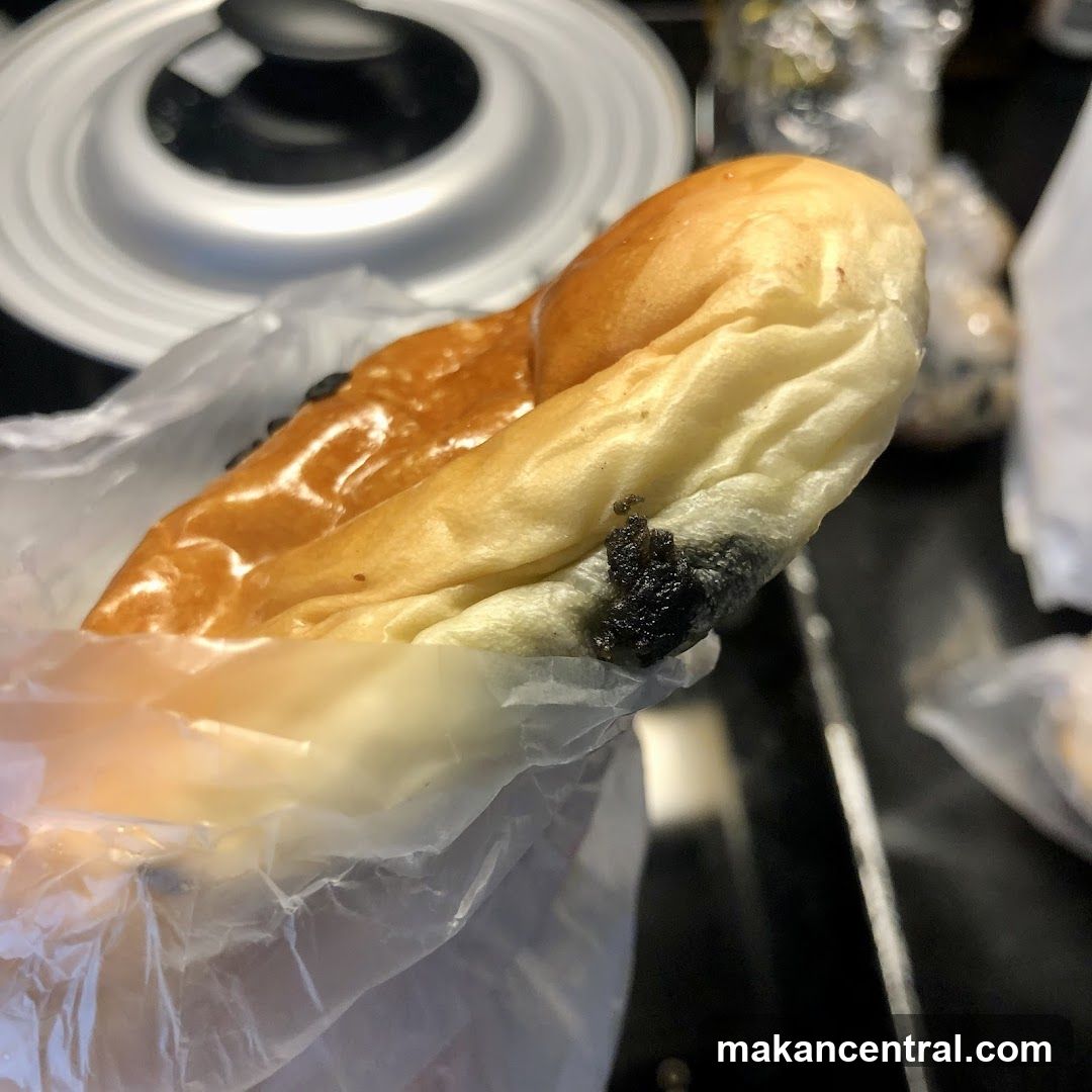 Bread with dark filling