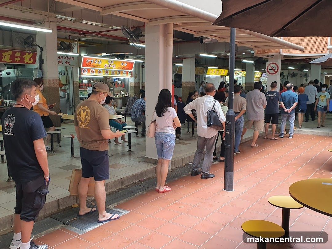 People Queuing at Food Stalls