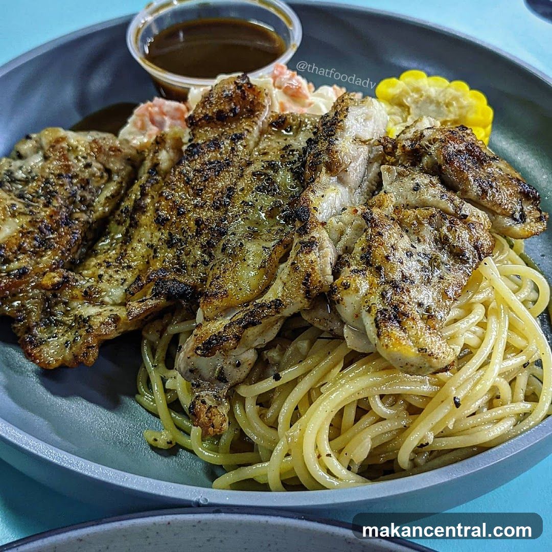Grilled Chicken with Spaghetti