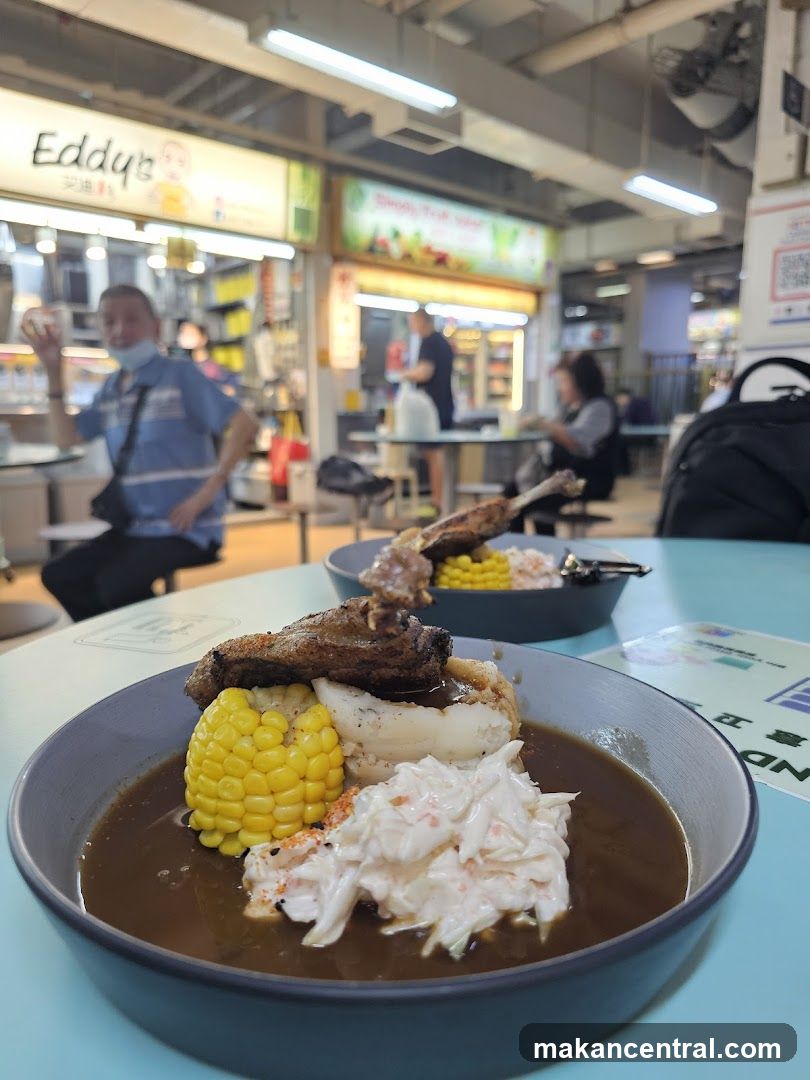 Food served at a hawker stall
