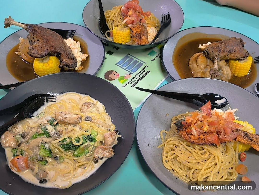 Four Plates of Pasta and Duck Confit