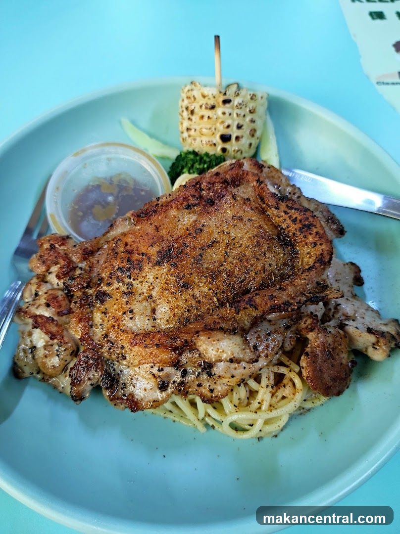 Chicken Chop with Spaghetti