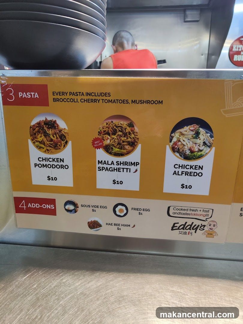 Eddy's Pasta Menu