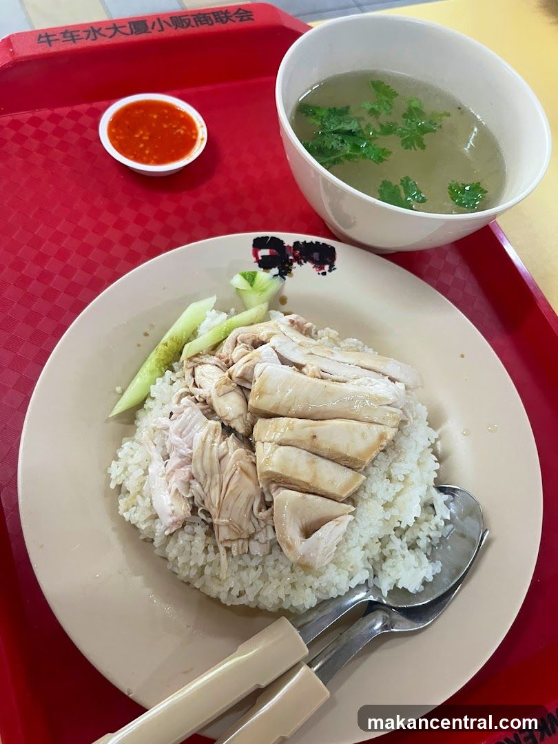 Chicken Rice with Soup and Chili