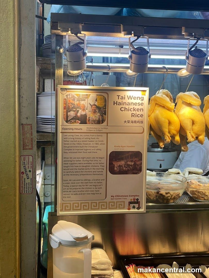 Tai Weng Hainanese Chicken Rice stall information