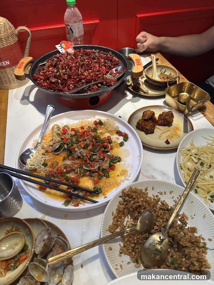Table with various dishes