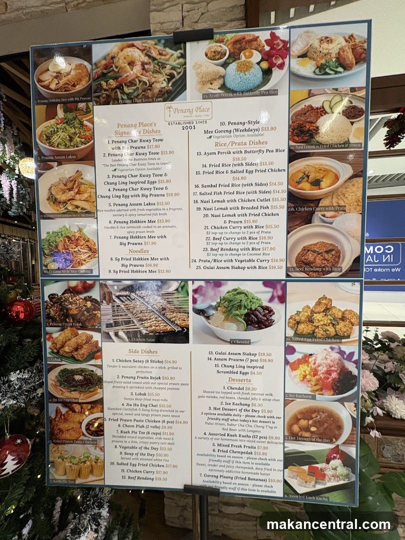 Penang Place Menu