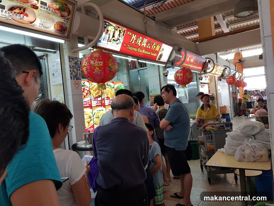 Food Stall with Menu and Customers