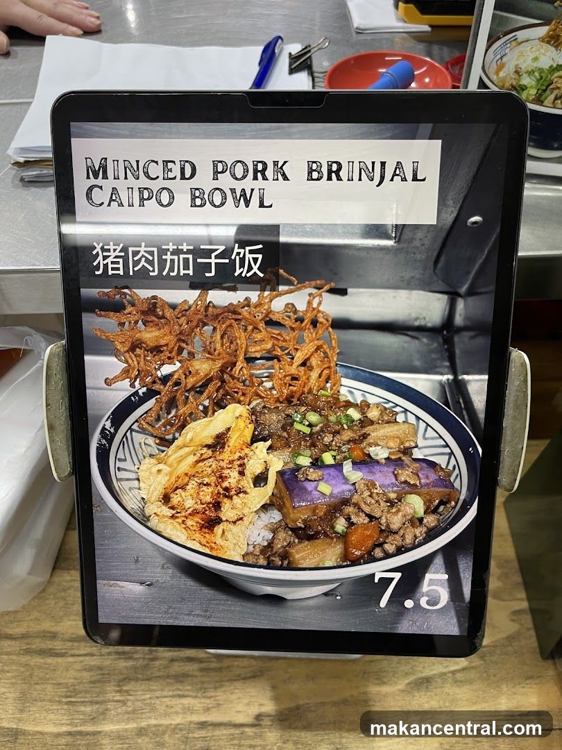 Minced Pork Brinjal Caipo Bowl