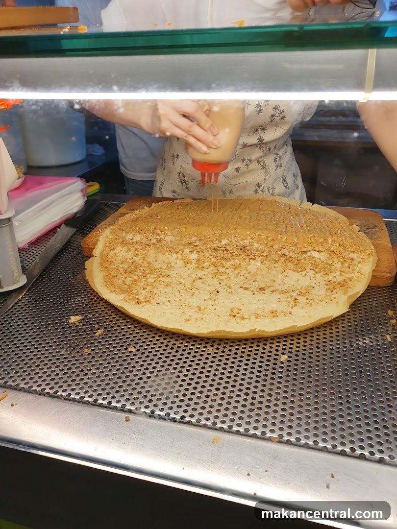 Pancake being prepared
