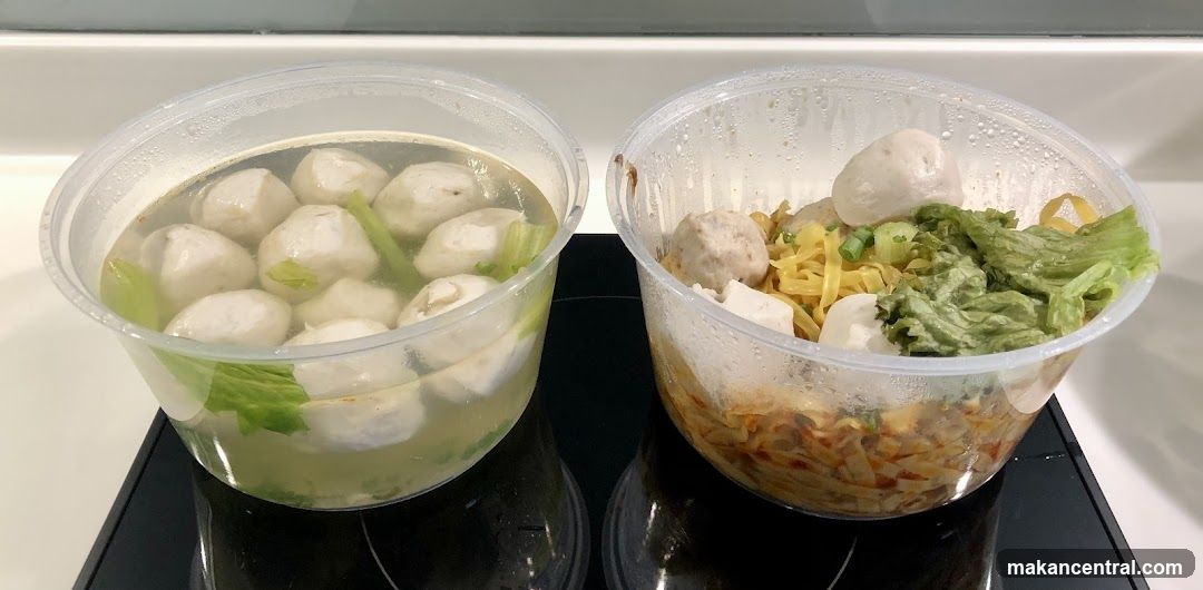 Fish ball soup and noodles
