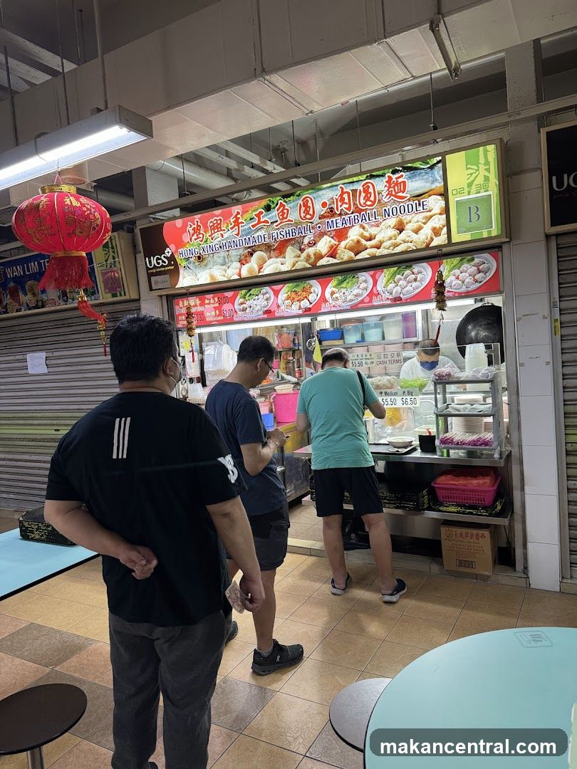 Food stall with customers