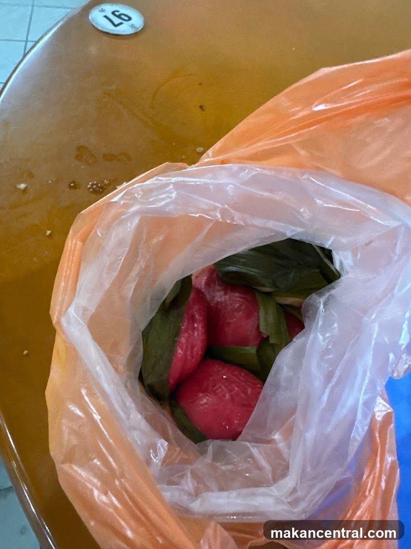 Red Kuih Lapis in Plastic Bag