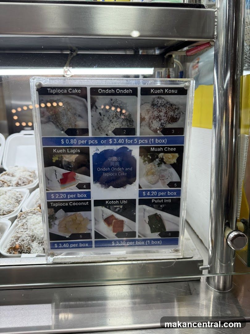 Ondeh Ondeh and Tapioca Cake Menu