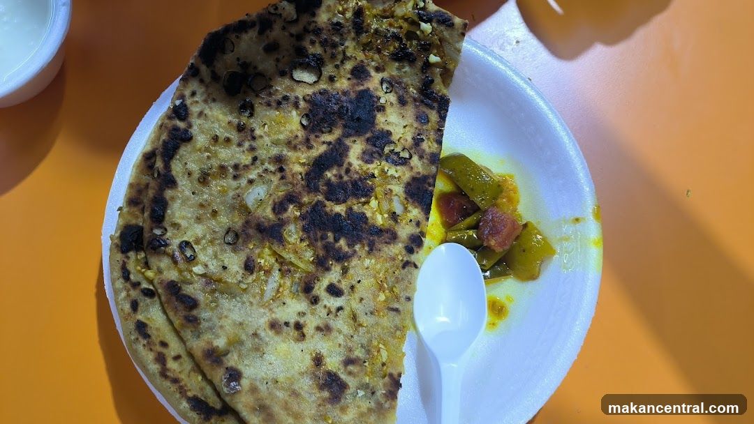 Paratha with Pickle and Yogurt