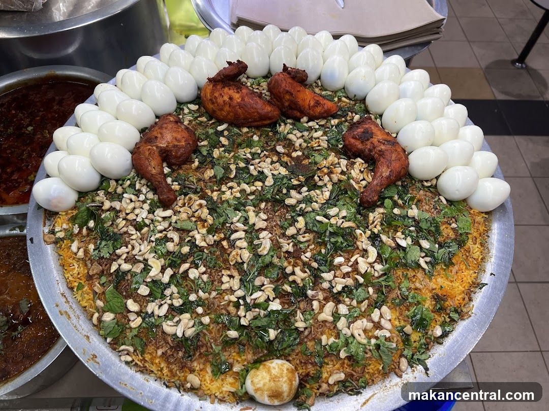 Large Platter of Biryani with Chicken and Eggs