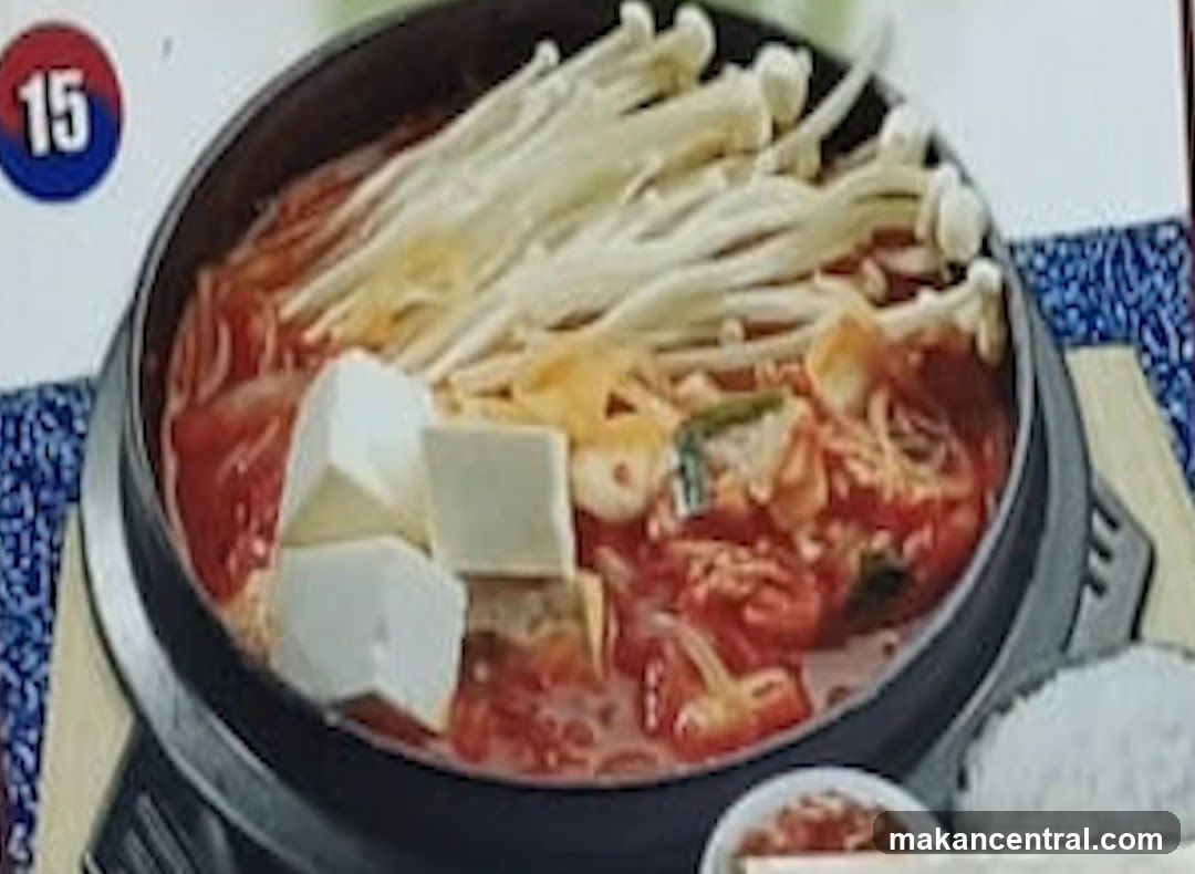 Korean Stew with Enoki Mushrooms and Tofu