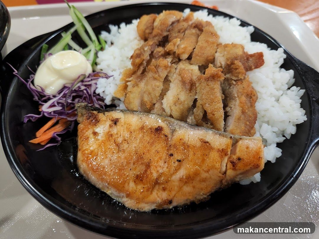 Salmon and Chicken Rice Bowl