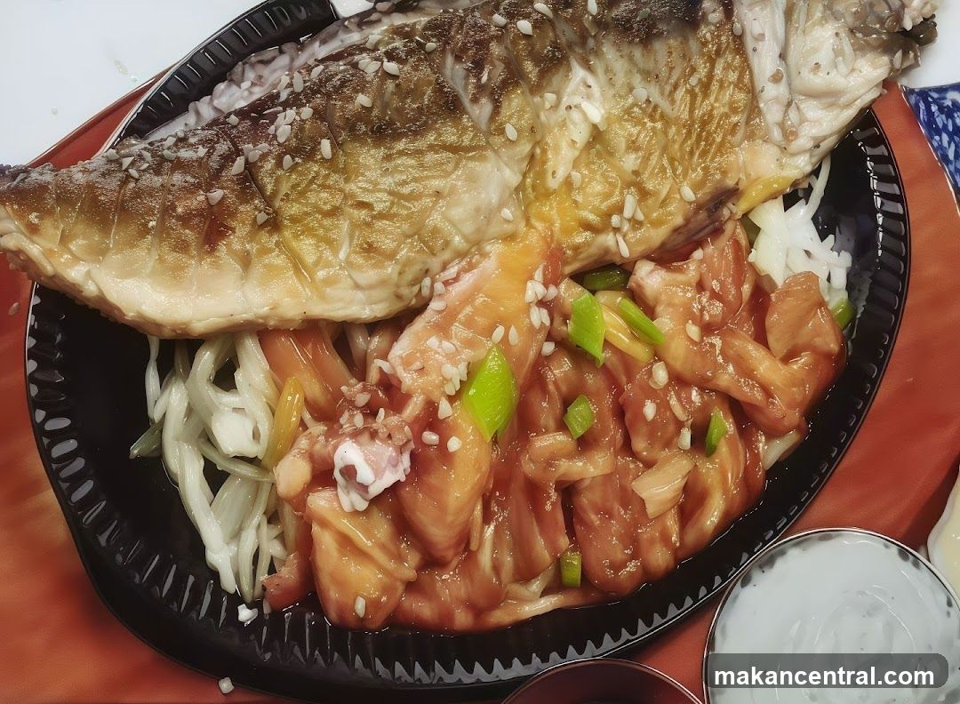Mackerel and Salmon Rice Bowl